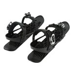 Mini Ski Mini Ski Skates Abs, Nylon, Aluminium Zwarte Mini Skischoenen Zwart Vrije Maat Verstelbare Binding Outdoor Mini Snowboard Skischoenen Voor Bospaden