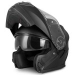 VINZ Santos Systeemhelm met zonnevizier | ECE 22.06 & PINLOCK Voorbereid | Scooter Helm Motorhelm Klapbaar | Integraalhelm Snorfiets Brommer | In XS-XXL - Mat Zwart