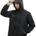 Mnking softshelljas skijas heren waterdichte winterjas functionele jas winddichte winterjas warm gevoerde outdoorjas met capuchon CFY226M-Black-L