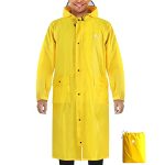 Anyoo Unisex waterdichte draagbare lichtgewicht regenjas Compacte regenponcho met capuchon Herbruikbaar met mouwen voor buitenshuis werken Backpacken Kamperen-Geel