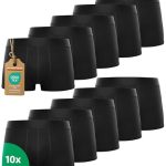 Beste boxershorts heren Kemes Boxershorts voor heren, 10 stuks, katoen, zwart, onderbroeken, ademend, ondergoed voor heren, zwart, L