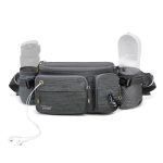 Beste heuptas wandelen TUDEQU Hondenwandeltas, bumbag, hardloopheuptas, heuptasje, heuptasje met twee onzichtbare flessenhouder voor wandelen, hardlopen, fietsen, heren, dames.., 761 Yb Donkergrijs, Eén maat, onbezorgd