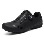 Hixingo Fietsschoenen Heren Dames MTB Fietsschoenen Platte Sneaker Wegfiets Rubberen Zool Ademende Mountainbike Schoenen Antislip Schoen, Zwart, 42 EU