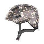 ABUS Smiley 3.0 kinderhelm - fietshelm met lage pasvorm, kindvriendelijke designs & ruimte voor een varkensstaart - voor meisjes en jongens - grijs met paardenmotief, maat S