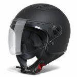VINZ Como Jethelm met vizier | ECE 22.06 goedgekeurde Scooterhelm | voor Dames & Heren | Scooter Helm Snorfiets | Motorhelm in XS-XL - Mat Zwart
