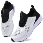 Beste gym schoenen Mnking Sportschoenen, gymschoenen, licht, ademend, indoorschoenen, loopschoenen, antislip, mesh, gym, fitness, sneakers, wandelschoenen voor heren en dames, zwart, wit, 39 EU