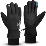 WESTWOOD FOX Waterdichte winterhandschoenen voor heren, winddichte, warme skihandschoenen, aanraakscherm, slipvaste handschoenen voor fietsen, snowboarden, wandelen, hardlopen en buitensporten (zwart,