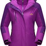 TACVASEN Dames 3-in-1 Jas Fleece Waterdicht Wintersportkleding Snowboarden Outdoor Skikleding, Paars