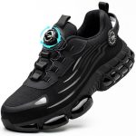 Beste werkschoenen Veiligheidsschoenen, werkschoenen voor dames en heren, stalen neus, sportief, licht, trends, anti-smash en anti-punctuur, uniseks veiligheidsschoenen, Zwart 43 EU