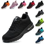 Beste werkschoenen voor veel lopen Baofular Safety Shoes for Men Women, Werkschoenen Heren Dames, Veiligheidsschoenen met Stalen Neus Antislip Work Shoes Zwart 43 EU 265