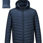 Outdoor Ventures Gewatteerde jas voor heren, waterdichte donsjas, opvouwbaar, lichtgewicht, waterdicht, met capuchon, winterjas met zakken, blauw, M