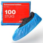 Wegwerp schoenovertrekken (100 stuks), praktische CPE-overschoenen voor schoenen (3 g), robuuste wegwerp-overschoenen voor hygiëne en bescherming, perfect voor huishouden, kliniek, laboratorium en