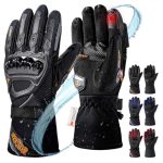 Beste motorhandschoenen winter IRON JIA'S Motorhandschoenen voor de winter, waterdicht, winddicht, licht en warm, touchscreen-handschoenen voor motorfiets, wandelen en andere outdoorsporten, voor mannen en vrouwen, zwart-L