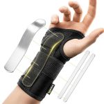 Beste brace carpaal tunnel syndroom BraceUP Carpale Tunnel Polsbrace voor vrouwen en mannen - Metalen polsspalk voor hand- en polssteun en verlichting van artritis-pijn bij Tendonitis (S/M Rechterhand)
