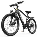 Aairsk Elektrische fiets met 42 V 10 Ah 360 Wh accu, 25 km/u en 65 km bereik, 250 W elektrische fiets voor volwassenen, met 7 versnellingen, e-bike voor Urban Touring (26 inch GT300, zwart)