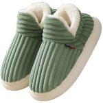Misolin Slippers Dames Sloffen Warm Winter Fuzzy Zacht Plat Pluche Pantoffels Antislip Lichtgewicht Outdoor/Indoor- met super kwaliteit,Groen 270(EU 38-39)
