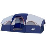 Beste tent CAMPROS CP Campingtent 6-8 Personen, Grote Familietent 427x274x183 cm, PU-Coating 1500 mm Waterkolom, 2 Ruimtes met Scheidingswand, Snel Opzetten, Goede Ventilatie, Outdoor Gezin