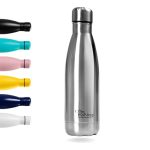 Roestvrijstalen Waterfles 500 ml - Otto Koning - Dubbelwandige Vacuüm Geïsoleerde Waterfles. Houdt koude dranken 24 uur en warme dranken 12 uur. Lekvrije Thermosfles BPA Vrij (Zilver, 500ML)