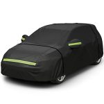 Favoto Autoafdekking, Winter, Volledige Afdekking, Stofdicht, Waterdicht, Autohoes, Autohoes voor 400cm-435cm Hatchback Zwart, 435cm x 180cm x 160cm 2,8kg