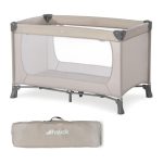 Hauck 604144 Dream’n Play, campingbedje 120 x 60 cm vanaf geboorte tot 15 kg, 3-delig campingbedje met draagtas, kantelbestendig - beige