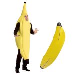 KOQAIIZ Bananenkostuum, nieuw fruitkostuum, grappig, bananenkostuum, heren, dames, uniseks, grappig, carnaval, Halloween, kostuum voor volwassenen