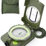 Sportneer Militair marskompas, professioneel zakkompas, compact kompas met draaglus voor jacht, wandelen en activiteiten, kamperen in de open lucht, waterdicht en schokbestendig