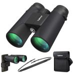 Beste safari verrekijker Kylietech Verrekijker 12x42 HD Compacte Verrekijker Waterdicht voor Vogels Kijken, Wandelen, Jagen, Sightseeing, FMC-Lensverrekijker incl. Draagtas, Draagriem en Smartphone-Adapter