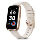 Beste stappenteller horloge TIFOZEN Fitness-tracker voor dames en heren, smartwatchband met 24/7 hartslag, bloedzuurstof slaapmonitor, calorieën stappenteller, stappenteller, 3 ATM, waterdichte activiteitstracker (gouden
