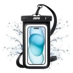 JOTO Universele Waterdichte Telefoonhoes, IPX8 Onderwater Droge Zak voor iPhone 13 Pro Max Mini, 12 11 Pro Max Xs XR X 8 7 6S, Galaxy S20 Ultra/S10/S9/S8, Note 10+/10/9/8, tot 7'' -Zwart