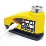 KRASER KR7Y Alarm Disc Lock Motorfiets Oplaadbaar Antidiefstal Remschijf, USB-kabel Oplaadbatterij, Drukvergrendeling ø7mm Pin Beveiliging 110dB Geluidswaarschuwing Schoksensor, Waterdicht, Fietslot