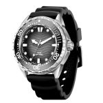 Cocoarm Quartz-duikhorloge op Zonne-energie, 300 Meter Waterdicht, Lichtgevende Siliconen Band voor Buitensporten en Duiken (BLACK)