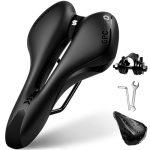 SPGOOD Fietszadel, Uniseks, Comfortabel, Breed, Zacht, Gel, Ergonomisch Fietszadel Met Overtrek En Moersleutel Voor Mountainbike, Mtb, Trekking, Racefiets, Hometrainer, E-Bike, 27 X 16 Cm