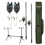FISH-XPRO Karperset: Volledige Karper Visset - 2 Hengels, Molens, Beetmelders, Swingers, Rodpod & Foudraal! Betaalbaar en Compleet! Karpervissen was nog nooit zo Gemakkelijk en Voordelig!