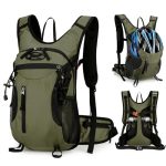 Outplea 15 l fietsrugzak, waterdicht, voor ski, fiets, licht, rugzak voor heren, sport, MTB, drinkrugzak voor camping, bergbeklimmen, sport, Groen, 15L