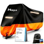 Maizjok® Motorhoes Waterdicht Buiten, Motorfiets Hoes Tent Outdoor Indoor 210D, Motorfiets Garage Regenhoes Weerbestendig voor Scooter Bromfiets Crossmotor Motor Straat/Enduro/Scambler 245x105x125cm