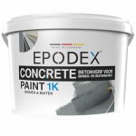 EPODEX 1K Betonverf, Buitenverf voor beton, muurverf en buitenvloerverf, UV- en slijtbestendig, Binnen- en buitengebruik zonder permanent water, 1kg (8m² per laag) - Zilvergrijs