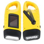 Kssvzz Opwindzaklamp, 2 stuks, zonne-zaklamp met karabijnhaak, handslinger, oplaadbare zaklampen, draagbare campingzaklampen voor noodgevallen, buiten, survivaluitrusting