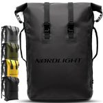 Nordlight Waterdichte Rugzak Dry Bag 35L - (Zwart) rugzak met roltop en gewatteerde draagriem, fietsrugzak, messenger-rugzak, trekking, vissen