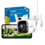 Tapo TC65 2K-beveiligingscamera voor buiten, draadloos en bedraad, buitencamera, geen maandelijkse kosten, slimme persoondetectie, geavanceerde nachtzicht, tweerichtingsgesprek, IP66 weerbestendig,