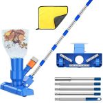 Zwembadstofzuiger, vloerzuiger, zwembadreiniging, vloerzuiger met telescoopstang, 180 cm, onderwater met bladzak en poetsdoek, reinigingsborstel voor zwembad, vijver, whirlpool, badkamer en spa