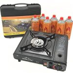 SMH LINE® Camping kooktoestel - Draagbaar Gasfornuis - Incl. 6x gasflessen en koffer