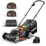 WORX WG743E Accu-grasmaaier, 40 V, professionele grasmaaier met mulchfunctie en PowerShare-accu, grasmaaien zonder kabel, ideaal voor tuinen tot 500 m²
