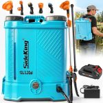 SideKing Elektrische Drukspuit 12L, Rugspuit op Accu compatibel met Makita 18V, Telescopische Lans, 5 Sproeikoppen, 5.5 Bar Onkruidspuit voor Tuin, Gazon en Terras (Accu Inbegrepen)