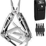 Mossy Oak Multitool, 21-in-1 roestvrijstalen zakmes voor meerdere gereedschappen met schroevendraaierhoes, zelfvergrendelende multitooltang met omhulsel, perfect voor buiten, overleven, kamperen, wandelen, eenvoudige reparatie