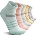 MOSEY KOSY 6 Paar Merino Wollen Sokken Heren Dames Unisex Kwart Sokken voor Running Wandelen Werk Thermische Winter Warm Compressie Ondersteuning Ademend Dikke Kussen Sokken(Multicolor Serie,36-42)