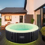 Arebos Opblaasbaar - met LED Verlichting - Hottub voor Innen en Buiten - Opblaasbaar 6 Persoons - 130 Luchtstralen - 208 cm - 1000L - Opblaasbaar Bubbelbad Massage