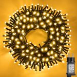 JTSIOV Kerstverlichting Voor Buiten 10 M 100 Led'S, Kerstboomverlichting met 8 Standen, GeïNtegreerd Geheugen, IP44 Waterdicht Voor Kerstversiering In Huis, Tuin, Ramen, Balkon