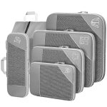 SINZUX 6-delige compressie-packing cubes, uitschuifbare ultralichte packing voor koffers, kofferorganizer-tassenset voor reizen en thuisopslag, reistassenorganizer-kubus voor rugzakbagage