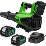 SOARFLY Accu Bladblazer met 2×4,0Ah Accu en Lader, 21V Motor 19.000 tpm, 160MPH / 580CFM, Variabele Snelheid, Lichtgewicht voor Tuin, Terras en Oprit